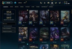 Prata 1 com 105 Champs e 68 Skins + 1 Prestigio ( TOP / JG ) - League of Legends LOL