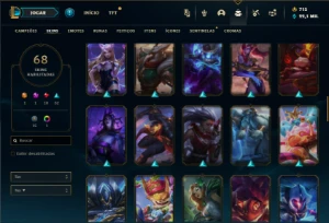 Prata 1 com 105 Champs e 68 Skins + 1 Prestigio ( TOP / JG ) - League of Legends LOL