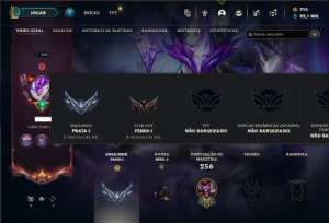 Prata 1 com 105 Champs e 68 Skins + 1 Prestigio ( TOP / JG ) - League of Legends LOL