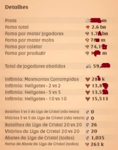 Vendo conta com 2.6bi sendo 1.72bi só de fama pvp - Albion Online