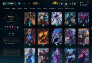 Unranked com TODOS os Champs e 228 Skins ( MONO SUP ) - League of Legends LOL