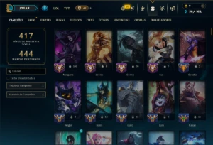 Unranked com TODOS os Champs e 228 Skins ( MONO SUP ) - League of Legends LOL