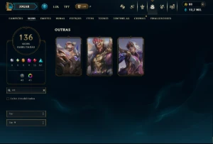 Bronze 4 com TODOS os Champs e 136 Skins (Mais de 100 Jogos) - League of Legends LOL