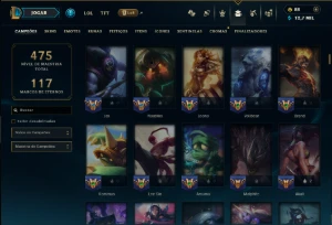 Bronze 4 com TODOS os Champs e 136 Skins (Mais de 100 Jogos) - League of Legends LOL