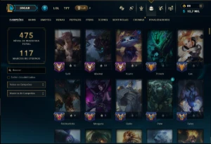 Bronze 4 com TODOS os Champs e 136 Skins (Mais de 100 Jogos) - League of Legends LOL