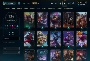 Bronze 4 com TODOS os Champs e 136 Skins (Mais de 100 Jogos) - League of Legends LOL