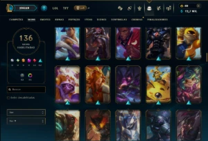 Bronze 4 com TODOS os Champs e 136 Skins (Mais de 100 Jogos) - League of Legends LOL