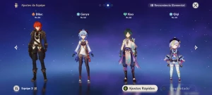 Conta Genshin Impact AR 32 Com Ganyu, Xiao, Diluc E Qiqi
