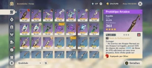 Conta Genshin Impact AR 32 Com Ganyu, Xiao, Diluc E Qiqi