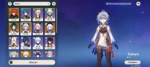 Conta Genshin Impact AR 32 Com Ganyu, Xiao, Diluc E Qiqi