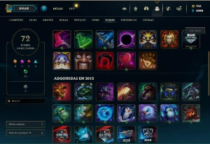Conta esmeralda de 2015. 70% win rate - League of Legends LOL