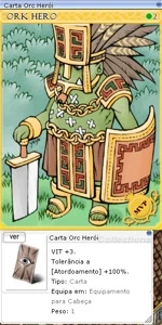 Carta Orc Herói - Ragnarok Online