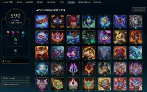 Conta Lol 980 Skins + 247 Chromas + 590 Ícones - League of Legends