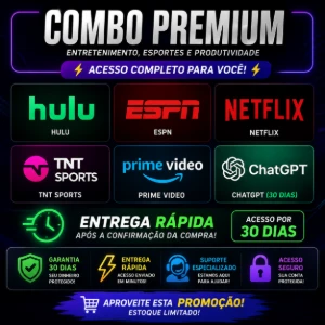 Hulu, Espn ,Netflix, Tnt,Prime,Chatgpt(30 Dias) - Assinaturas e Premium
