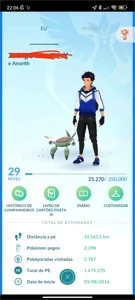 Conta Pokémon Go 2016