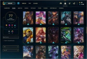 Conta ouro 4 com 103 champs e 77 skins (3 Ultimates) - League of Legends LOL