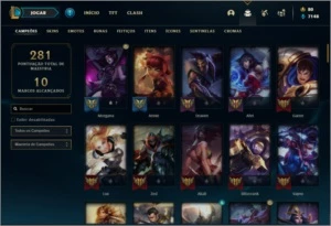 Conta ouro 4 com 103 champs e 77 skins (3 Ultimates) - League of Legends LOL