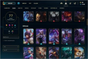 Conta ouro 4 com 103 champs e 77 skins (3 Ultimates) - League of Legends LOL