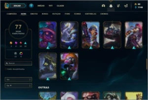 Conta ouro 4 com 103 champs e 77 skins (3 Ultimates) - League of Legends LOL