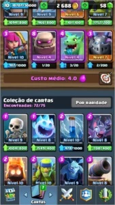 Conta nível 10 com 9 lendárias - Clash Royale