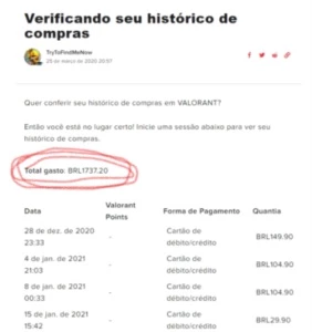 CONTA DE VALORANT BARATINHA, Mais de R$1700 gastos.