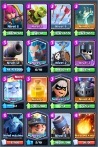 CONTA CLASH ROYALE LVL 12 50% PRO 13, COM 200.000 DE GOLD