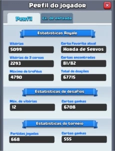 CONTA CLASH ROYALE LVL 12 50% PRO 13, COM 200.000 DE GOLD
