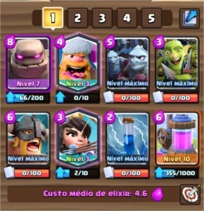 CONTA CLASH ROYALE LVL 12 50% PRO 13, COM 200.000 DE GOLD