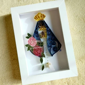 Nossa Senhora Aparecida com Rosas 13 x 18 cm