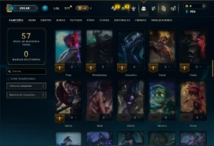 Unranked com 75 Champs e 2 Skins - League of Legends LOL