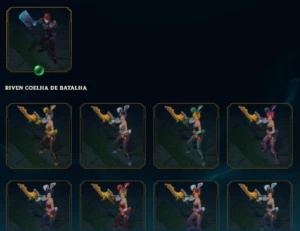 Conta mono Riven com cromas raros diamante 4 - League of Legends LOL