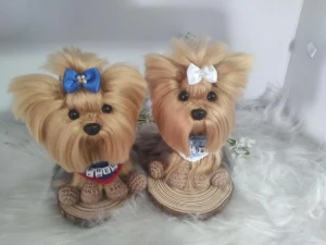 Casal Mini Pet Yorkshire - Amigurumi de Crochê - Artesanato e Personalizados