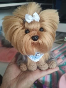 Casal Mini Pet Yorkshire - Amigurumi de Crochê - Artesanato e Personalizados