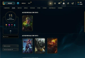 Unranked com 75 Champs e 15 Skins + 1 Rara do Rammus Rei - League of Legends LOL