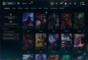Unranked com 75 Champs e 15 Skins + 1 Rara do Rammus Rei - League of Legends LOL