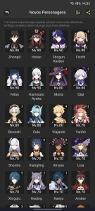 Conta ar 57 duas armas do passe 3 skins 11 t5 - Genshin Impact