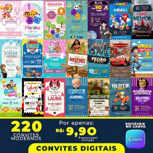 220 Convites Digitais | EDITÁVEL NO CANVA - Outros