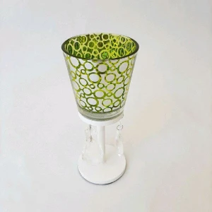 Castiçal Espelhado Bolas - Verde - Artesanato e Personalizados