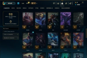 Ouro 2 com 50 Champs e 2 Skins - League of Legends LOL