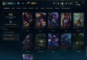 Ouro 2 com 50 Champs e 2 Skins - League of Legends LOL