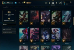 Ouro 2 com 50 Champs e 2 Skins - League of Legends LOL