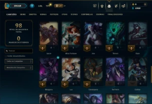 Ouro 2 com 50 Champs e 2 Skins - League of Legends LOL