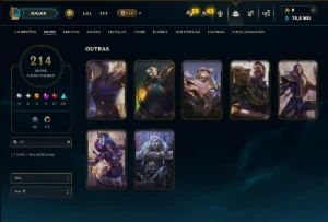 Esmeralda 2 com TODOS os Champs e 214 Skins +3 Prestigios - League of Legends LOL