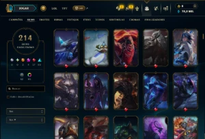 Esmeralda 2 com TODOS os Champs e 214 Skins +3 Prestigios - League of Legends LOL