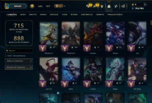 Esmeralda 2 com TODOS os Champs e 214 Skins +3 Prestigios - League of Legends LOL