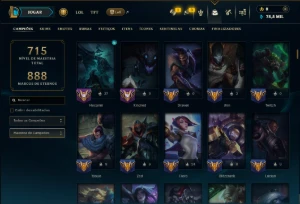 Esmeralda 2 com TODOS os Champs e 214 Skins +3 Prestigios - League of Legends LOL