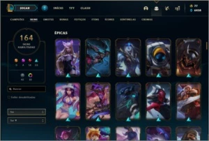 Conta ouro 3 com 154 champs e 164 skins ( MAIN ADC ) - League of Legends LOL