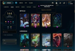Conta ouro 3 com 154 champs e 164 skins ( MAIN ADC ) - League of Legends LOL