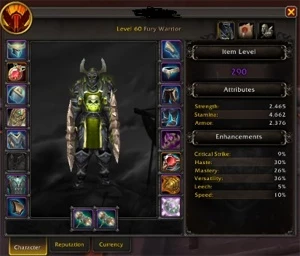 Warrior 290ilvl/Montaria glad/tabard na bag - Blizzard