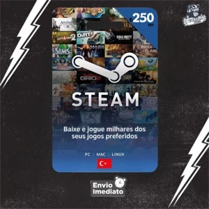 Steam Gift Card - Cartão Pré Pago TRY 250 - Gift Cards